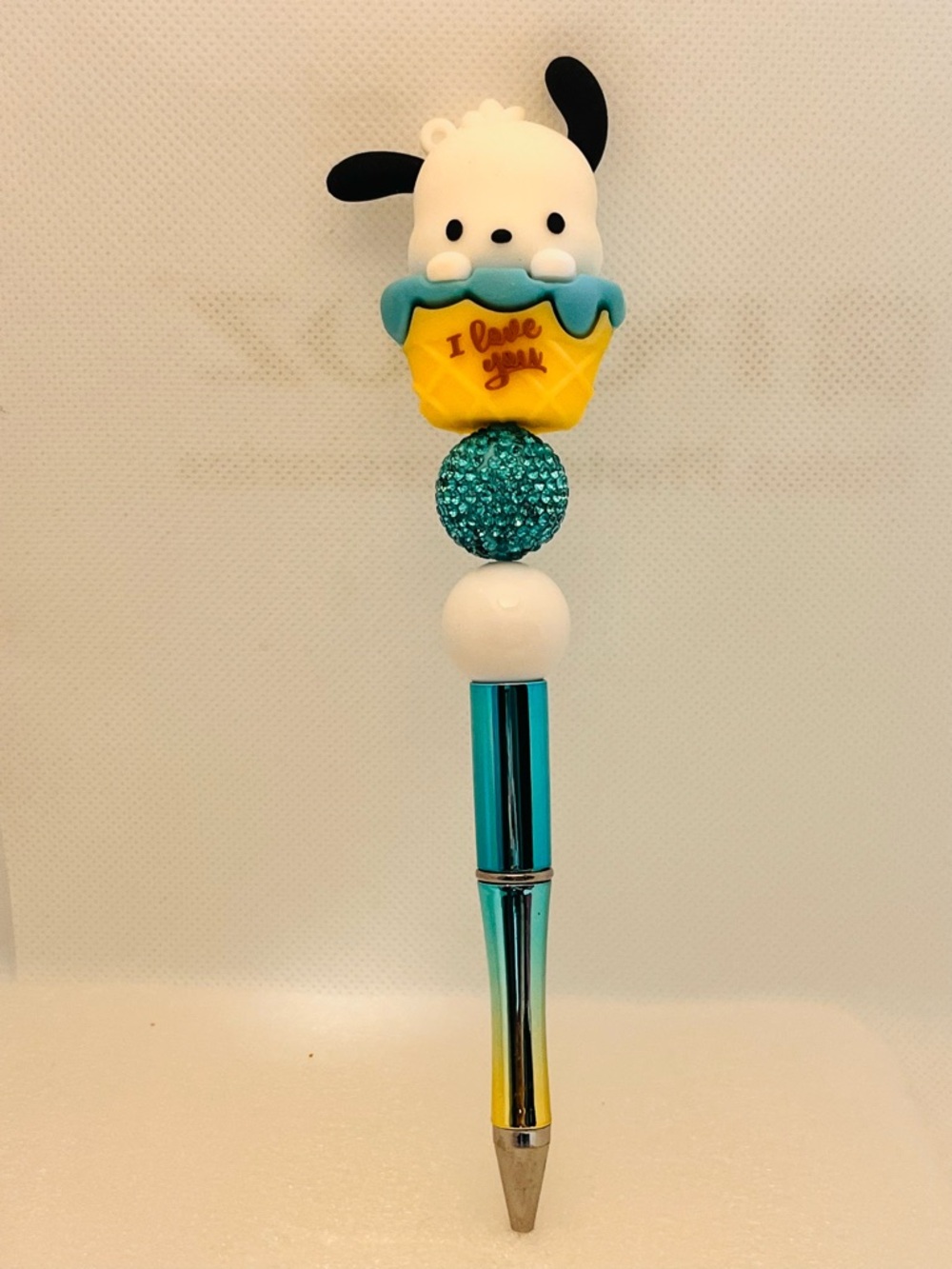 Pochacco Beaded Pen in yellow & Blue ice cream - Picture 2 of 2